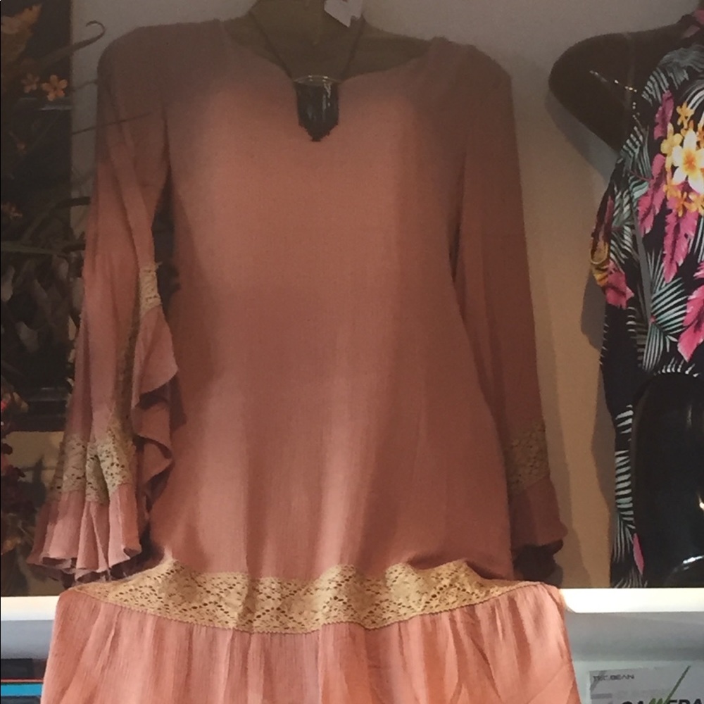 Long loose pink dress